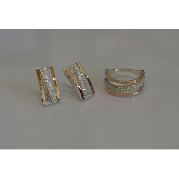 Набор из серебра 925 пробы и золота 375 пробы (059)