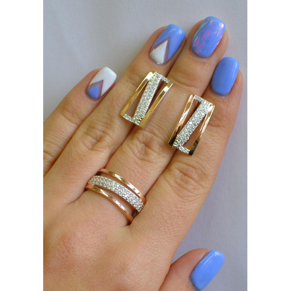 Набор из серебра 925 пробы и золота 375 пробы (059)