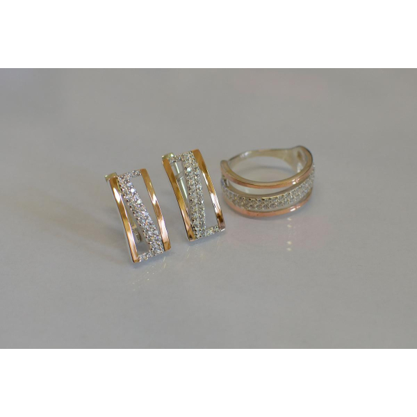 Набор из серебра 925 пробы и золота 375 пробы (059)