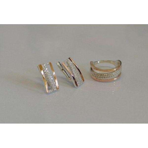 Набор из серебра 925 пробы и золота 375 пробы (059)