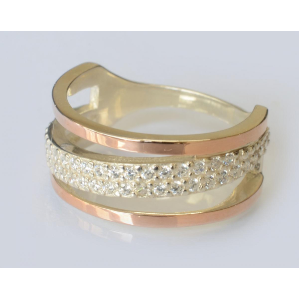 Каблучка із срібла 925 проби і золота 375 проби (059к)