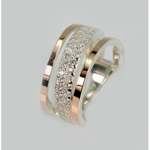 Каблучка із срібла 925 проби і золота 375 проби