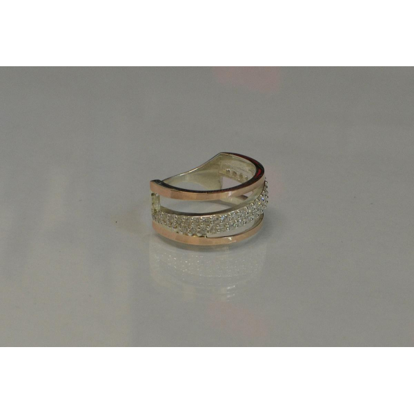 Каблучка із срібла 925 проби і золота 375 проби (059к)