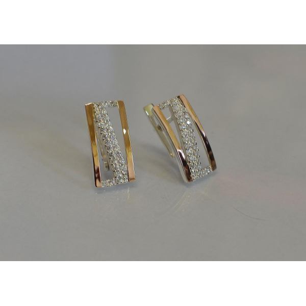 Серьги из серебра 925 пробы и золота 375 пробы (059с)