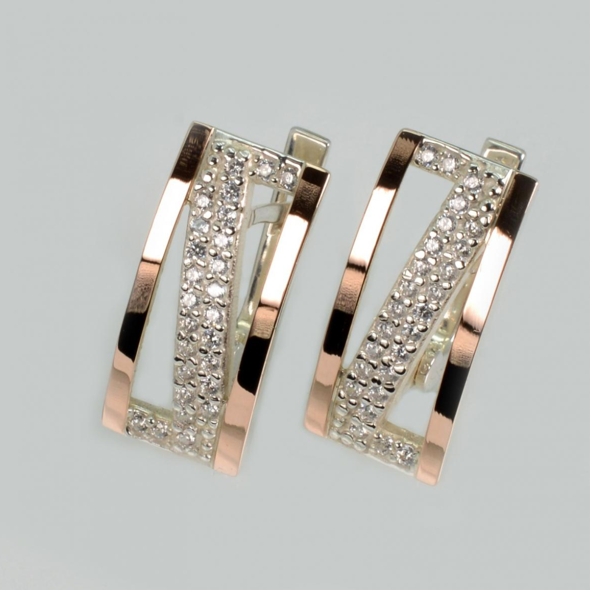 Серьги из серебра 925 пробы и золота 375 пробы (059с)