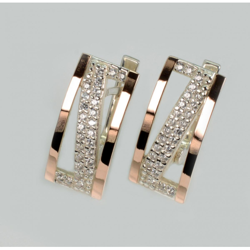 Сережки срібні 925 прогби і золота 375 проби