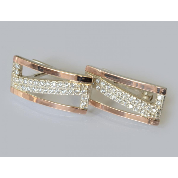 Серьги из серебра 925 пробы и золота 375 пробы (059с)