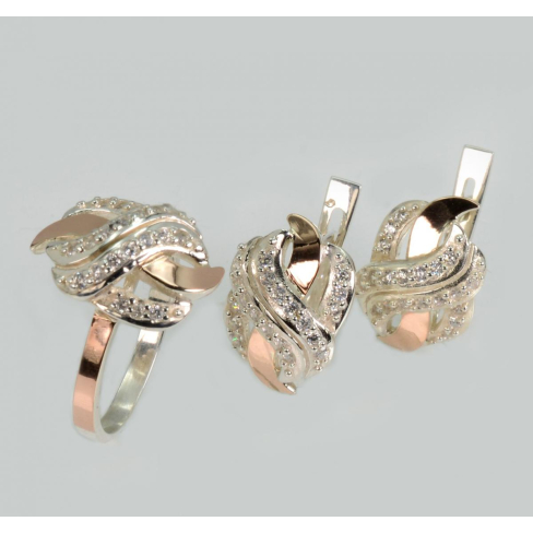 Серебряный гарнитур с золотыми накладками