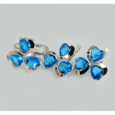 Серебряный набор с  накладками из золота