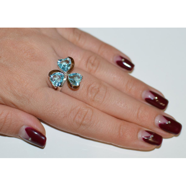 Серебряное кольцо  с пластинами из золота (061к)