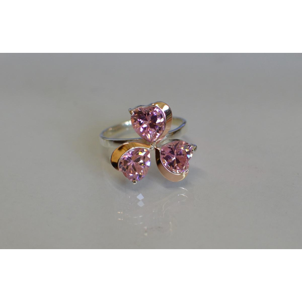 Серебряное кольцо  с пластинами из золота (061к)