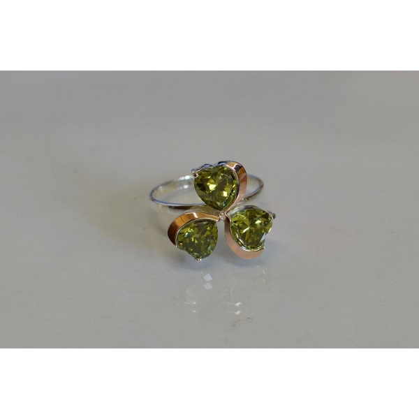 Серебряное кольцо  с пластинами из золота (061к)