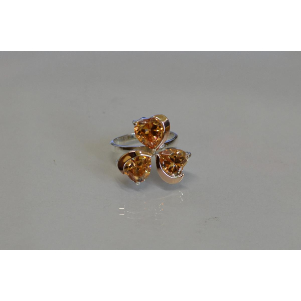 Серебряное кольцо  с пластинами из золота (061к)