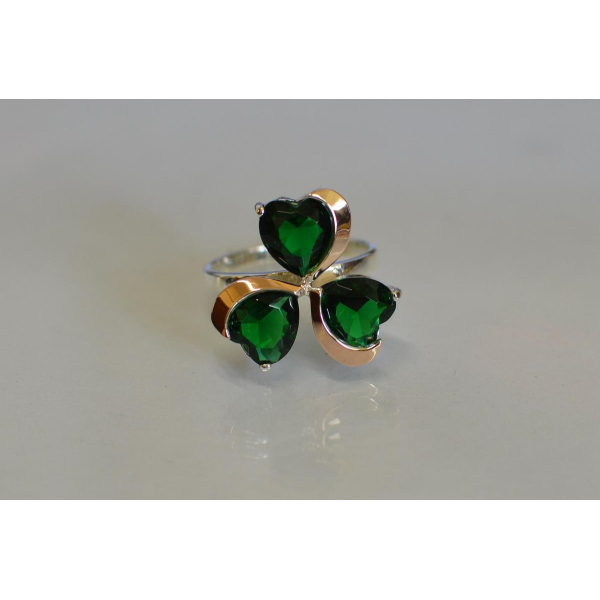 Серебряное кольцо  с пластинами из золота (061к)