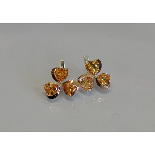 Серебряные серьги с золотыми напайками (061с)