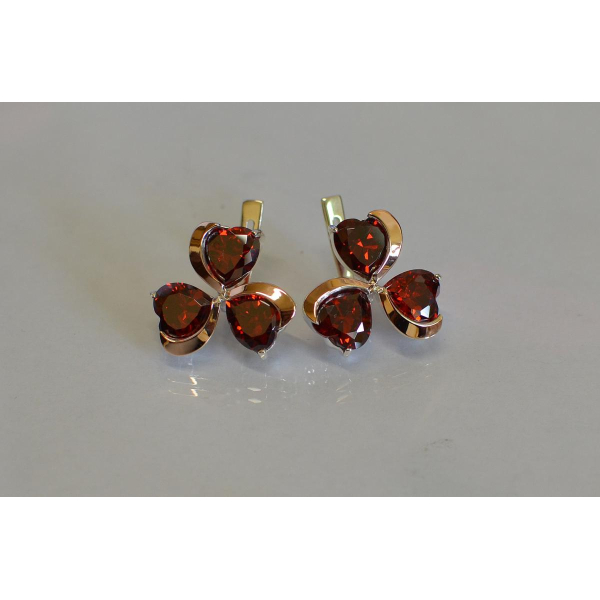 Серебряные серьги с золотыми напайками (061с)