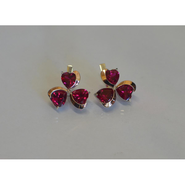 Серебряные серьги с золотыми напайками (061с)