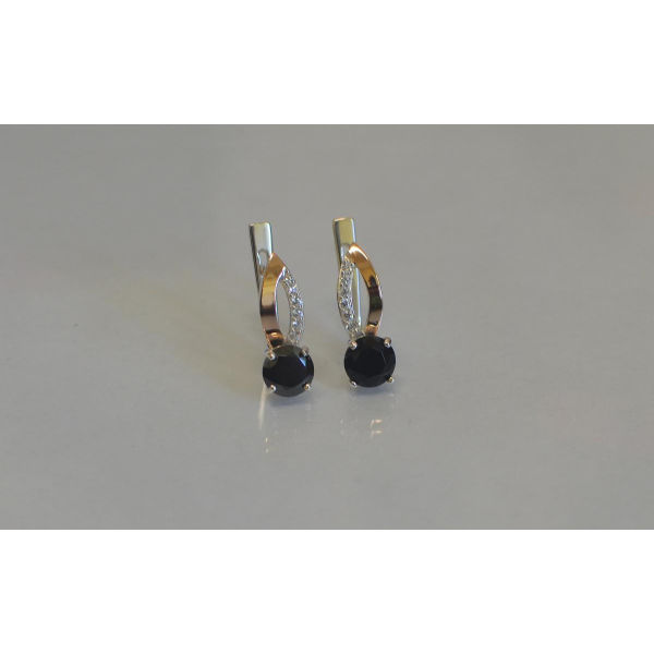 Серебряные серьги с золотыми накладками (062с)