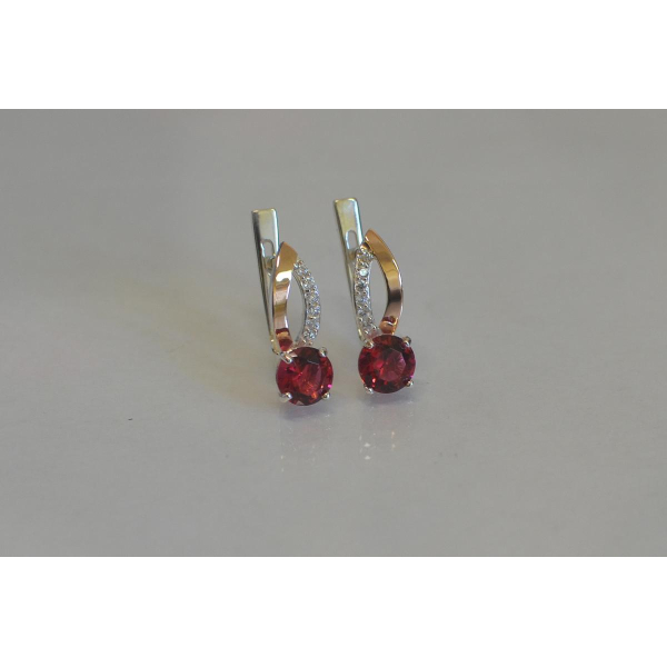 Серебряные серьги с золотыми накладками (062с)