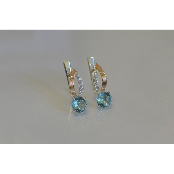 Серебряные серьги с золотыми накладками (062с)