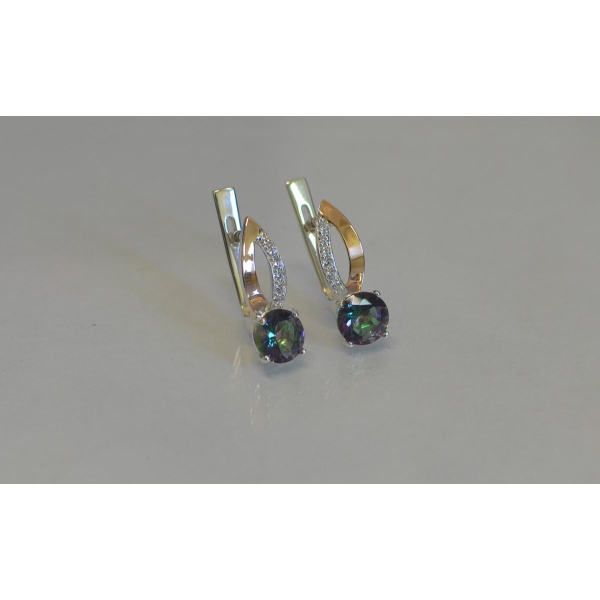 Серебряные серьги с золотыми накладками (062с)