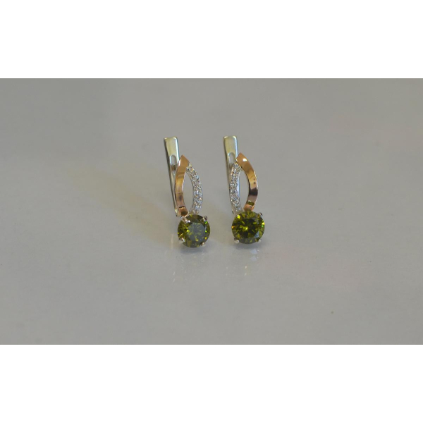 Серебряные серьги с золотыми накладками (062с)