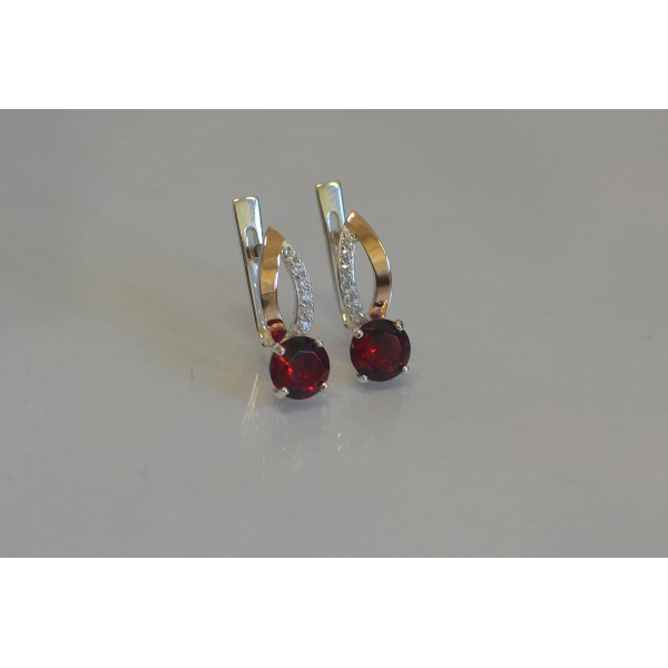 Серебряные серьги с золотыми накладками (062с)