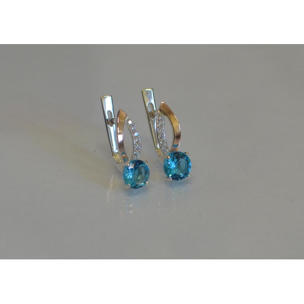 Серебряные серьги с золотыми накладками (062с)