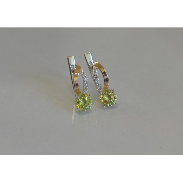 Серебряные серьги с золотыми накладками (062с)