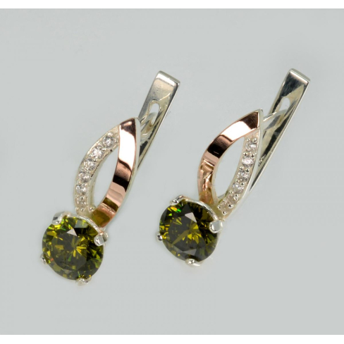 Серебряные серьги с золотыми накладками