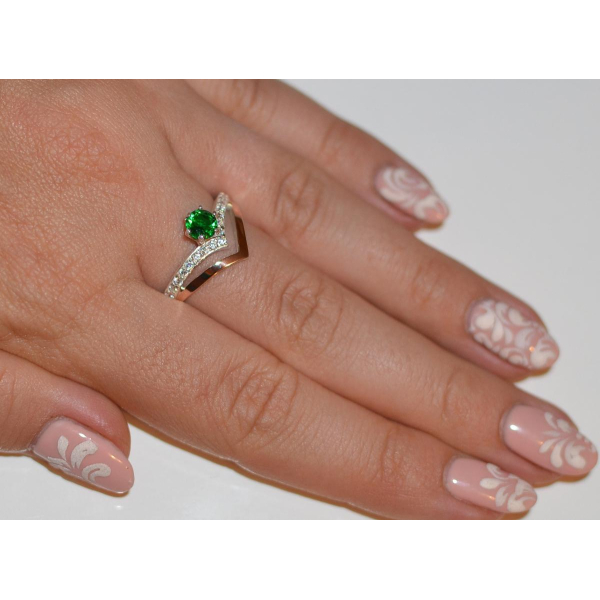 Серебряное кольцо с золотыми пластинами (063к)