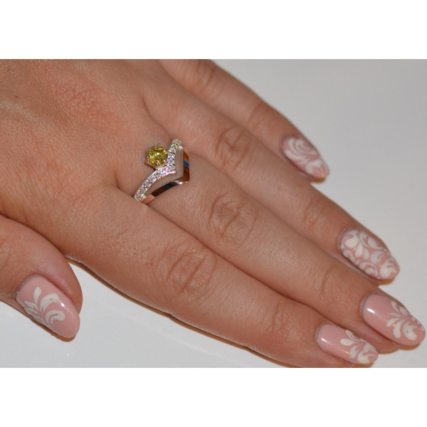 Серебряное кольцо с золотыми пластинами (063к)