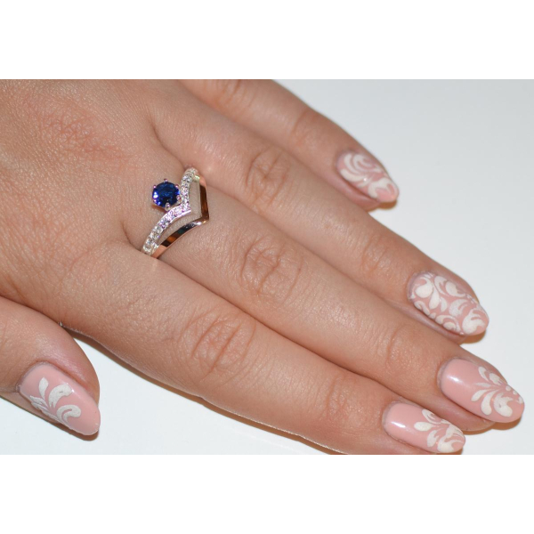 Серебряное кольцо с золотыми пластинами (063к)