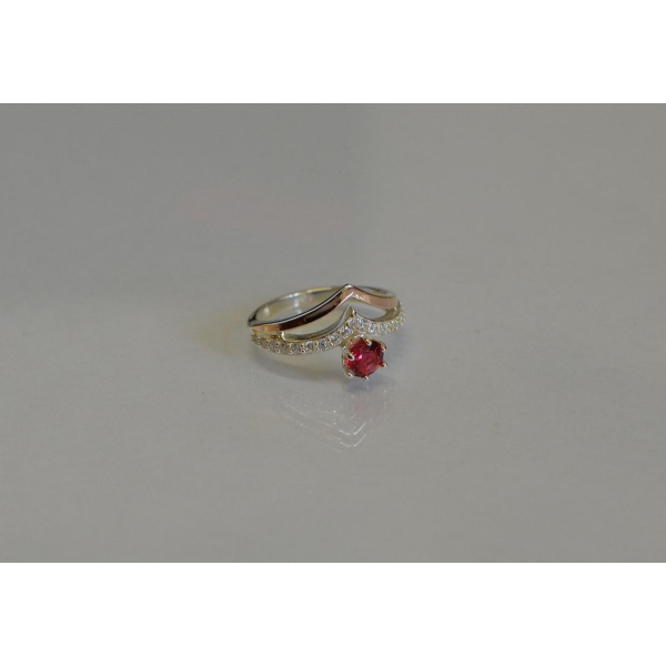 Серебряное кольцо с золотыми пластинами (063к)