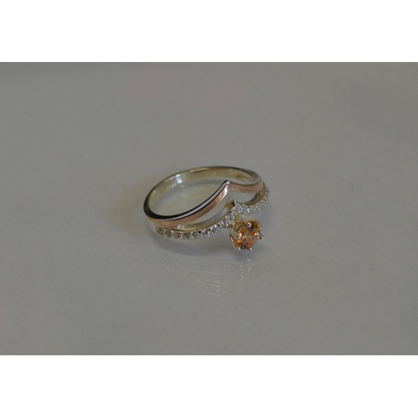 Серебряное кольцо с золотыми пластинами (063к)