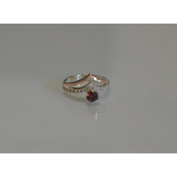 Серебряное кольцо с золотыми пластинами (063к)