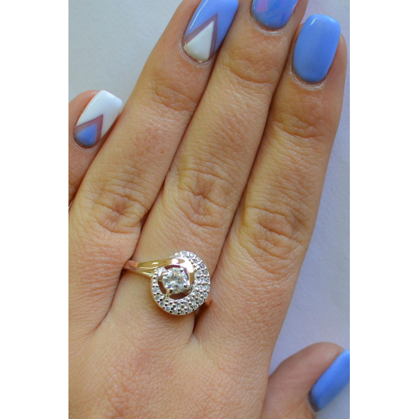 Серебряный набор с золотыми накладками (064)