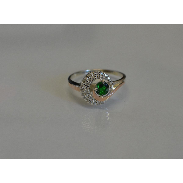 Срібна каблучка з золотими напайками (064к)