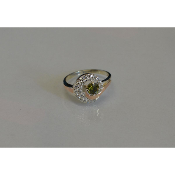 Срібна каблучка з золотими напайками (064к)