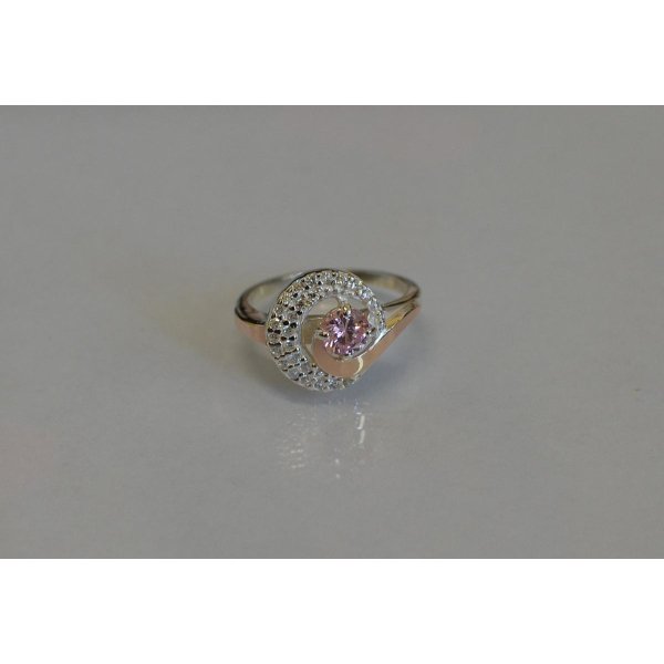 Срібна каблучка з золотими напайками (064к)