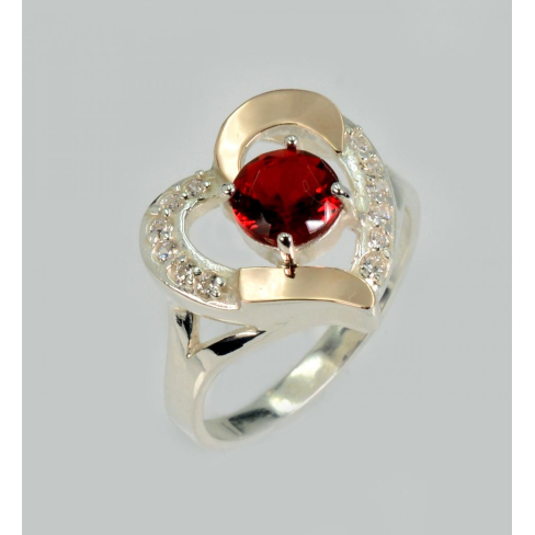 Срібна каблучка з золотими пластинами