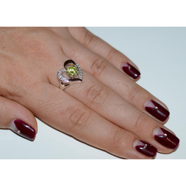 Серебряное кольцо с золотыми пластинами (066к)