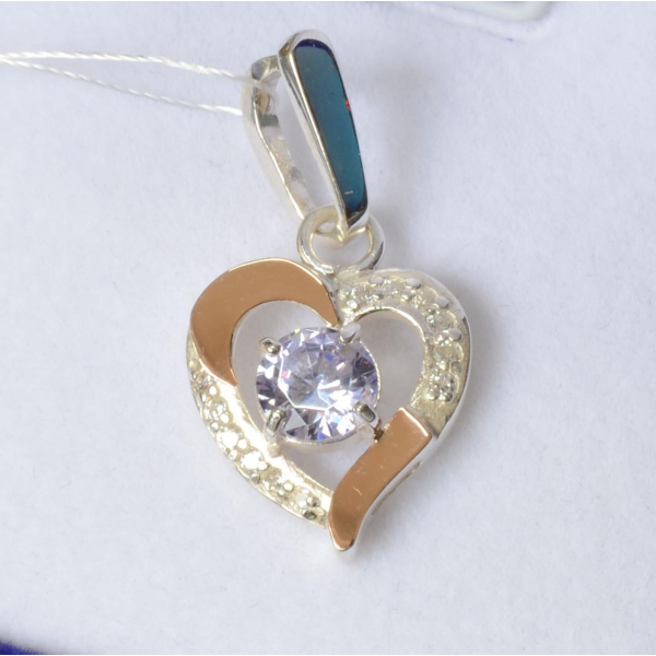 Срібна підвіска з пластинами золота (066п)