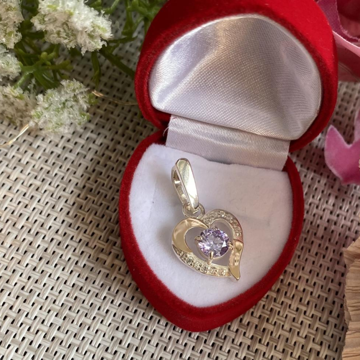 Срібна підвіска з пластинами золота (066п)