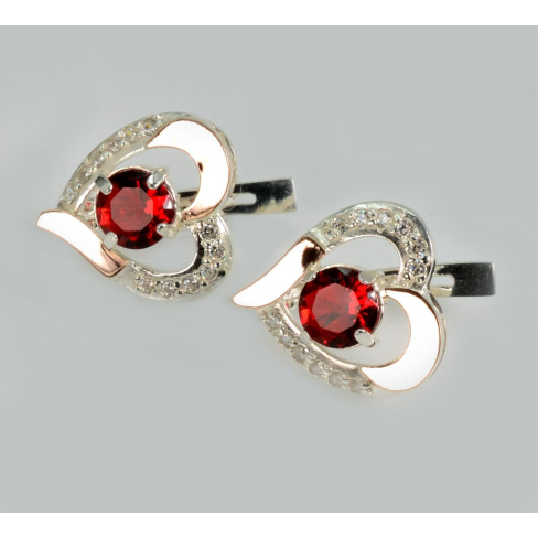 Срібні сережки  зі вставками з золота