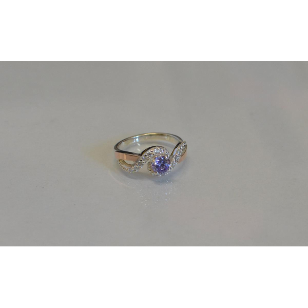 Срібна каблучка з золотими напайками (067к)