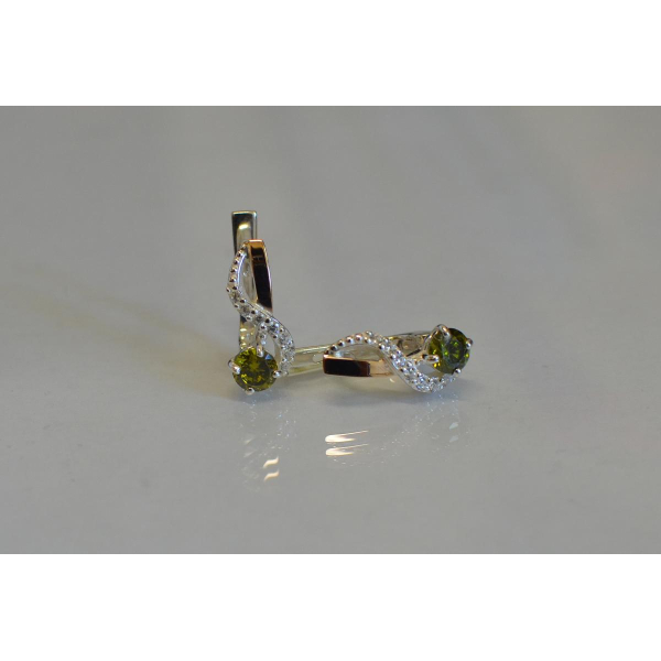 Серебряные серьги с золотыми напайками (067с)