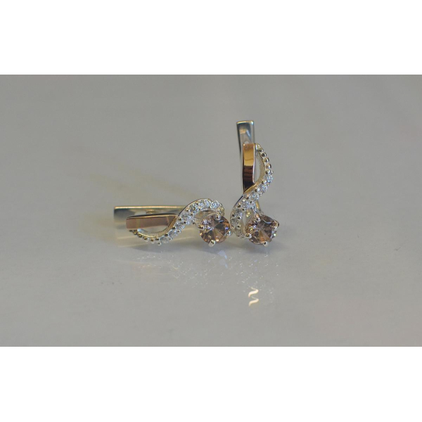 Серебряные серьги с золотыми напайками (067с)