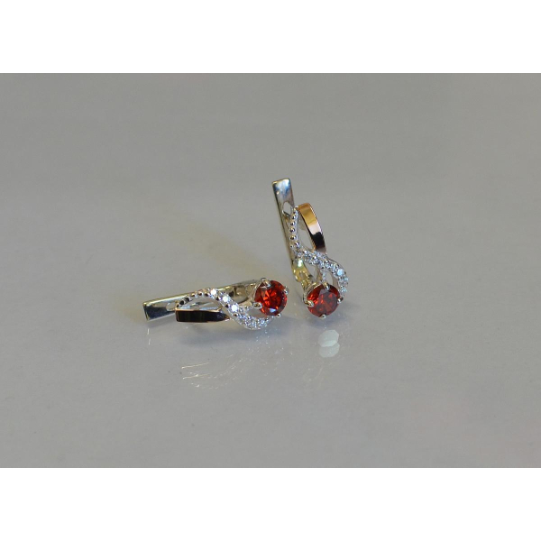 Серебряные серьги с золотыми напайками (067с)