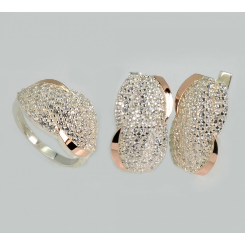 Серебряный комплект с золотыми напайками